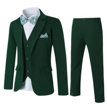 Imagem de Conjunto de roupas DISAUR Boys Green Slim Fit de 9 a 10 anos com 6 peç