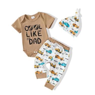 Imagem de Conjunto de roupas NZRVAWS Baby Boy 6-12 meses Dinosaur 3 peças