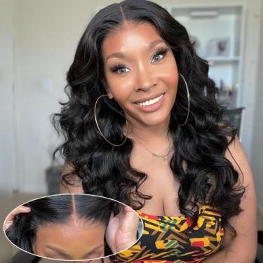 Imagem de Peruca sem cola Nerkre Human Hair Body Wave 40 cm de renda frontal