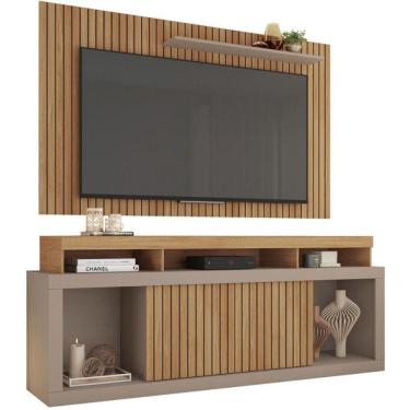 Imagem de Bancada com Painel para TVs até 65 Polegadas MDP 2 Portas New Oscar Caemmun