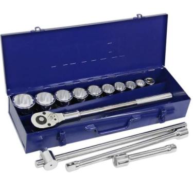 Imagem de Jogo de Soquete Estriado Encaixe 3/4" 22-50mm 14 Peças Irwin 1884960