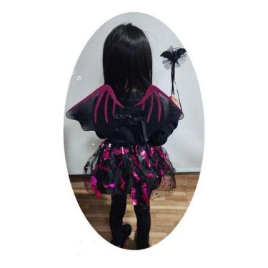 Imagem de Fantasia Halloween Infantil Morcega Saia Asa E Varinha Luxo  - D'PRESE