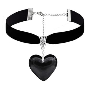 Imagem de PINK TOWN Colar gargantilha vitoriana de veludo gótico, vintage Stardust, cristal, camafeu, gótico, roxo/vermelho/preto, colar punk satanás, demônio, joia de Halloween para mulheres, Large, Zinco