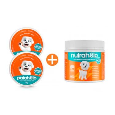 Imagem de Kit 2 Pomada Hidratante Para Patas Focinho E Pele Patahelp + 1 Suplemento NutraHelp