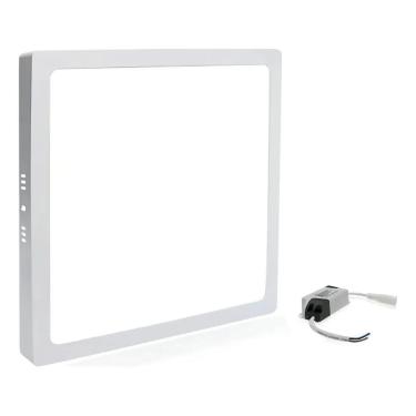 Imagem de 2X Painel Plafon Led 24W 25W Quadrado Sobrepor 30Cm Branco F