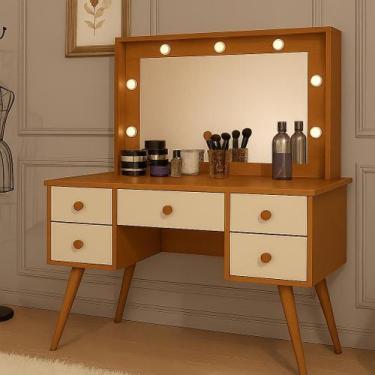 Imagem de Penteadeira Camarim Anaisa Luz de Led e Espelho -Novas Cores - Anyben,