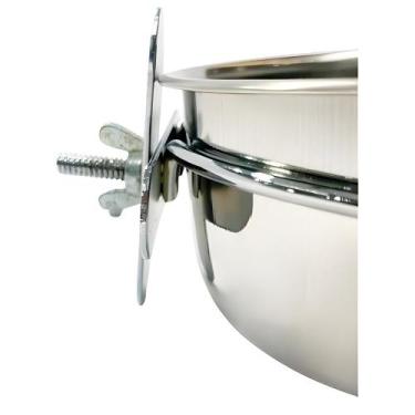 Imagem de Caneca Tigela Inox Agua e Ração Passaros C/ Borboleta 300ml - Animalis