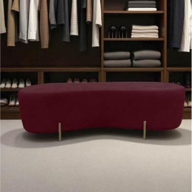 Imagem de Puff Decorativo Orgânico Alana Suede Marsala - Mansão Decor