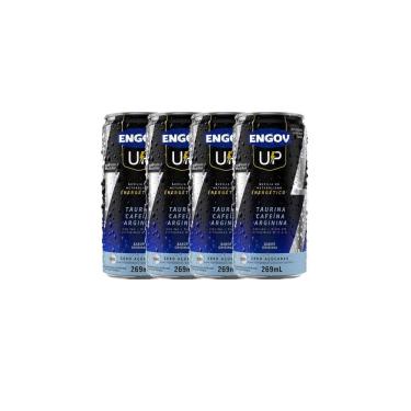Imagem de Kit 4 Energético Engov UP Taurina Cafeína e Arginina Sabor autêntico Zero Açúcares 269ml