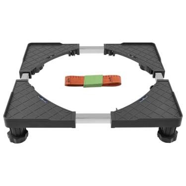 Imagem de KTZCTPCA Mini suporte de geladeira, 66 cm x 66 cm base de suporte de móveis ajustável com 4 pés fortes, pedestal universal para máquina de lavar, secadora e pedestal para geladeira, máquina de lavar
