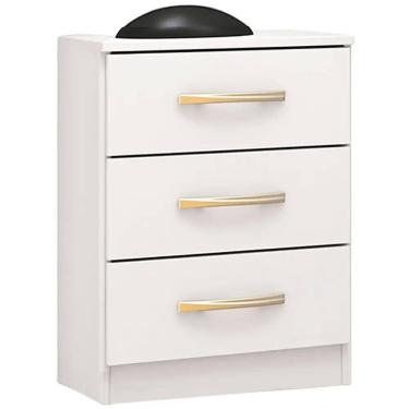 Imagem de Mesa de Cabeceira Leme com 3 Gavetas Primicias Cor Branco