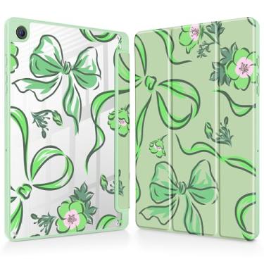 Imagem de Mektron Capa para Samsung Galaxy Tab A9+/A9 Plus 11 polegadas modelo 2024 (SM-X210/X216/X218) com suporte para caneta S, capa fina transparente + suporte de três dobras + despertar/hibernar