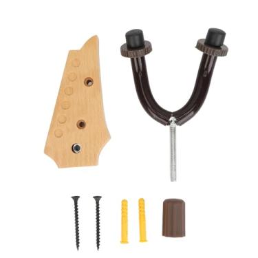 Imagem de Cabides de montagem na parede de guitarra em forma de beira sólida de beira de madeira de borracha de borracha de borracha para o gancho de guitarra para o stand para o (Tipo 3)
