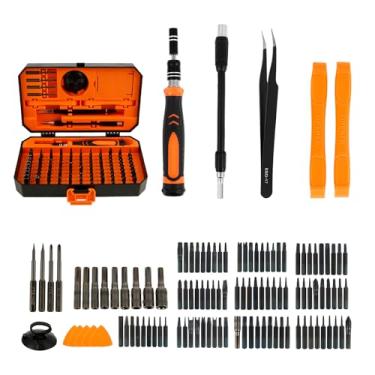 Imagem de Conjunto de chaves de fenda de precisão, kit de ferramentas de reparo magnético estendido de alta dureza 115 multi bits para computador, laptop, telefone