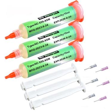 Imagem de Fluxo de solda, 559 pasta de fluxo de solda sem limpeza, fluxo de resina sem chumbo, fluxo de solda aderente de 10 cc, fluxo de líquido de solda para eletrônicos, para BGA, SMD, reparo de soquete USB