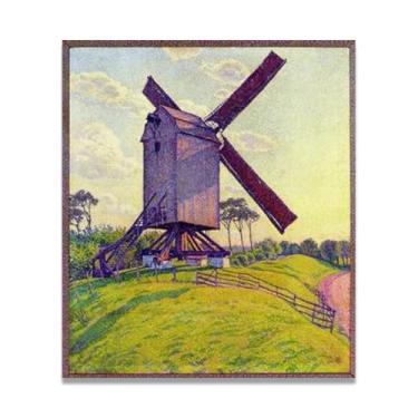 Imagem de LKXGRRSFG The Mill At KelfThéo van Rysselberghe: Impressão em tela neoimpressionista belga chave 81,5 x 88 cm sem moldura