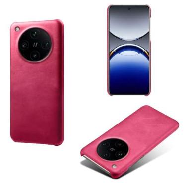 Imagem de Capa para OPPO Find X8 Pro 5G,Proteção contra quedas,Casca de volta de cor sólida simples,Design de couro de imitação de plástico-Rose