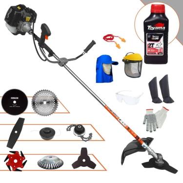 Imagem de Cortador de Grama Lateral Terra GRH430 43cc 1,7HP 6.500rpm Roçadeira Lateral Completa Com Carretel de Nylon + 7 Opções de Corte + EPI + ÓLEO TOYAMA 2T