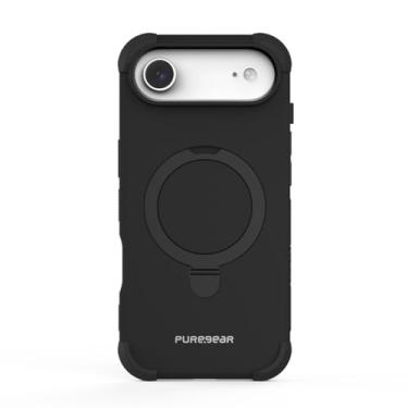 Imagem de PureGear Capa para Apple iPhone Air (2025), capa magnética testada e aprovada por militares, compatível com MagSafe, proteção resistente durável para iPhone Air, suporte embutido, preto