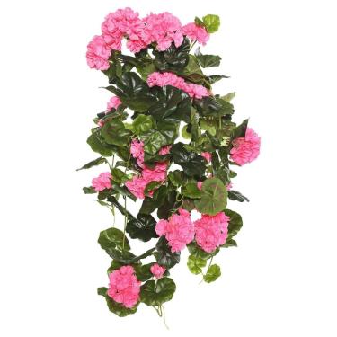 Imagem de Arbusto suspenso artificial Vickerman Pink Geranium 29 cm de comprimento