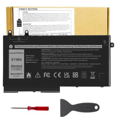 Imagem de Bateria de laptop Fancy Buying R8D7N 11,4 V 51 Wh compatível com Dell