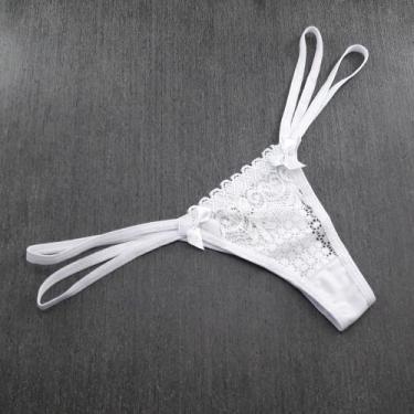 Imagem de Calcinha Fio Dental Renda Transparente Sexy P M G GG - Sensualidade e 