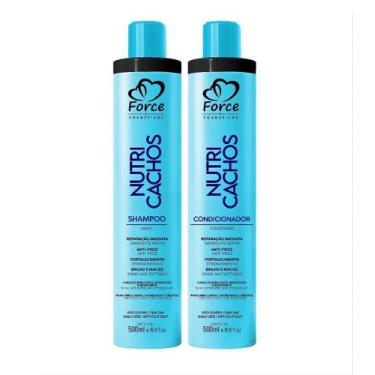 Imagem de Kit Nutri Cachos Shampoo e Condicionador 500ml Force Cosméticos - Forc