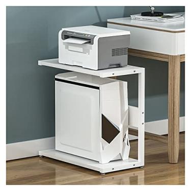 Imagem de URGDWEKJY Suporte para impressora, copiadora, organizadora, prateleira simples, multicamadas, computador, host, suporte de CPU embaixo da prateleira, suporte de impressora (D, H 55 cm)