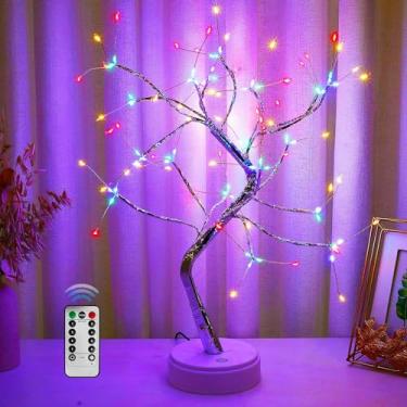 Imagem de Lâmpada de árvore de espírito de fada brilhante de 50,8 cm, 108 LED, com controle remoto, bonsai faça você mesmo, para iluminação de quartos, sala de estar, mesa de trabalho, decoração de festa de
