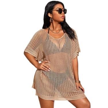 Imagem de Capa de maiô SOLY HUX feminina plus size de manga curta