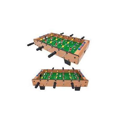 Imagem de Jogo Pebolim Futebol de Mesa Infantil Portátil Madeira - Brilho de Dia