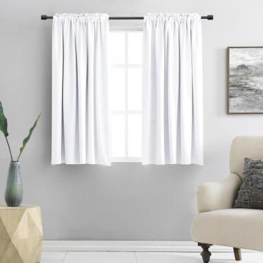 Imagem de Cortinas DONREN Pure White Half Blackout 122x122cm 2 painéis
