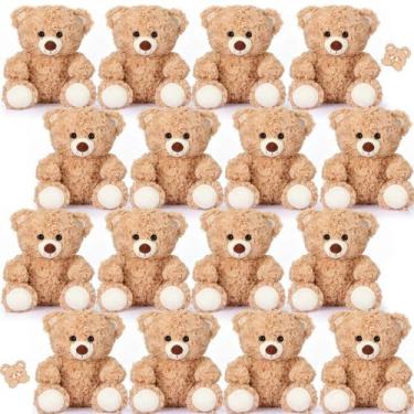 Imagem de Figura de brinquedo Silipull 16 peças de ursinhos de pelúcia castanhos