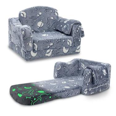 Imagem de Sofá e cadeira para crianças Airpanda Comfy com cobertor 2 em 1