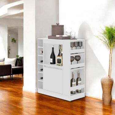 Imagem de Balcão Adega Dublin com Prateleiras e Nichos para Vinho Branco - Mobil