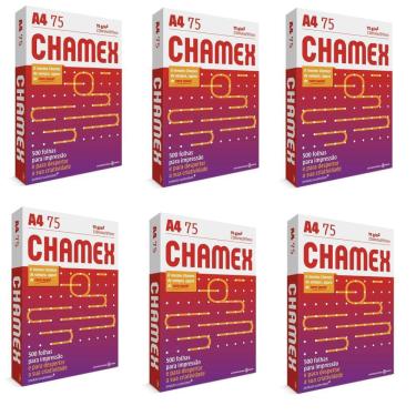 Imagem de 6 Pacotes Com 500 Folhas De Papel Sulfite A4 75G Chamex