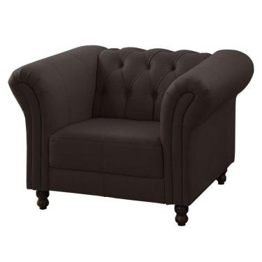 Imagem de Poltrona Decorativa Maggiore Couro Marrom - Gran Belo