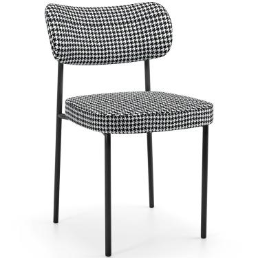 Imagem de Cadeira Decorativa Estofada Para Sala de Jantar Melina L02 Pied Poule - Lyam Decor