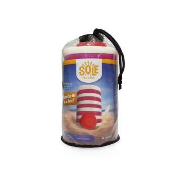 Imagem de Jogo Bocha Tejo de Praia Discos Resistentes Grandes 11x1,5cm 88g Rosa 