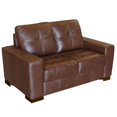 Imagem de Sofá 2 Lugares Sala de Estar 150cm Milão Couro Caramelo - Gran Belo