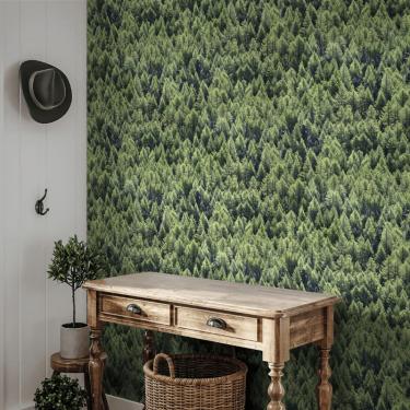 Imagem de Papel de Parede Struktura Folhagem Verde 45730