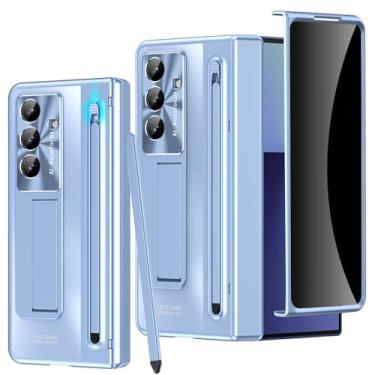 Imagem de YQODSZ Capa para Samsung Galaxy Z Fold 7 com suporte para caneta S e caneta Stylus, protetor de tela de privacidade embutido, proteção antiespião, capa protetora de corpo inteiro com suporte fino para