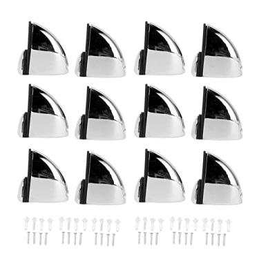 Imagem de Grampos de painel de vidro, 12 peças, clipes de divisória de plástico de liga de zinco, suporte de divisória de mesa, suporte de suporte para prateleiras de banheiro de escritório, 1 painéis de 10 mm