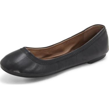 Imagem de Lucky Brand Sapatilha feminina Emmie Ballet, Preto/couro, 8