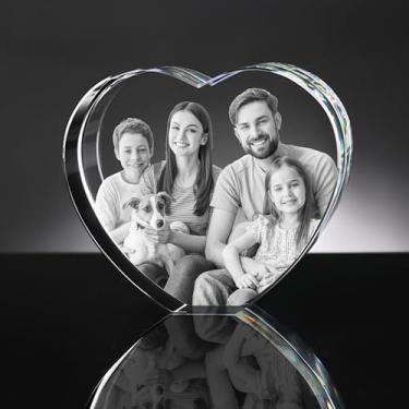 Imagem de HAIRANHUI Impressões de fotos personalizadas presentes fotográficos personalizados com coração de cristal, presentes de imagem personalizados arte de mesa pronta para decoração por tecnologia de