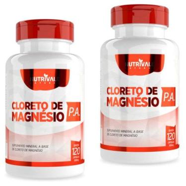 Imagem de Kit 2 Cloreto de Magnésio PA 120 Cápsulas Nutrivale, Sem Sabor