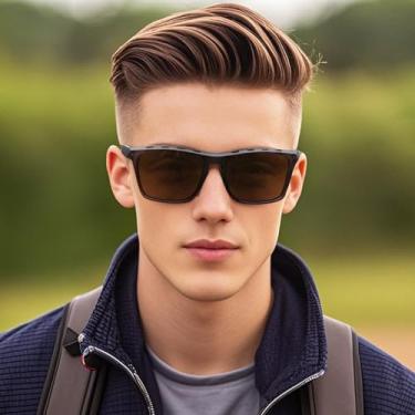 Imagem de Óculos de sol esportivos polarizados femininos e masculinos para corrida, pesca, golfe SY6024, Armação cinza transparente | Lente marrom