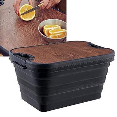 Imagem de Generic Caixa de Cestas de Piquenique, Caixa Organizadora de Armazenamento de Acampamento Amplamente Utilizada, Função de Armazenamento, Grande Capacidade para Passeio de Primavera (Preto)