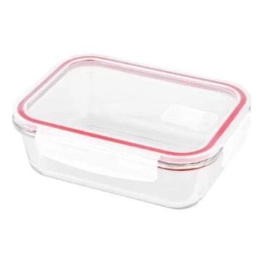 Imagem de Pote De Vidro Plasvale Retangular Hermetrica 640Ml 4 Travas