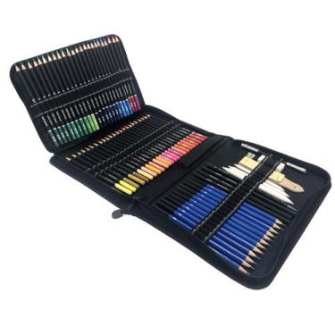 Imagem de Conjunto de lápis Sketch de 64 peças com grafite e lápis de cor - yiwe